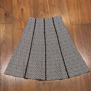 Milano Black and White Geometric A-Line Skirt